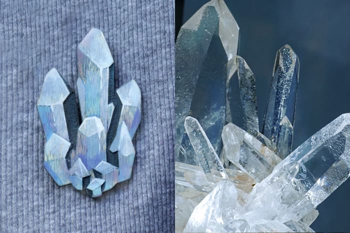 Brooch Quartz crystals - My, Brooch, Quartz, Crystals, Tree
