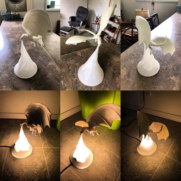 3d printed dragon lamp - The Dragon, Light, Lamp