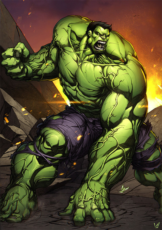 The Incredible Hulk. - Hulk, Longpost, Images, Fan art, Art