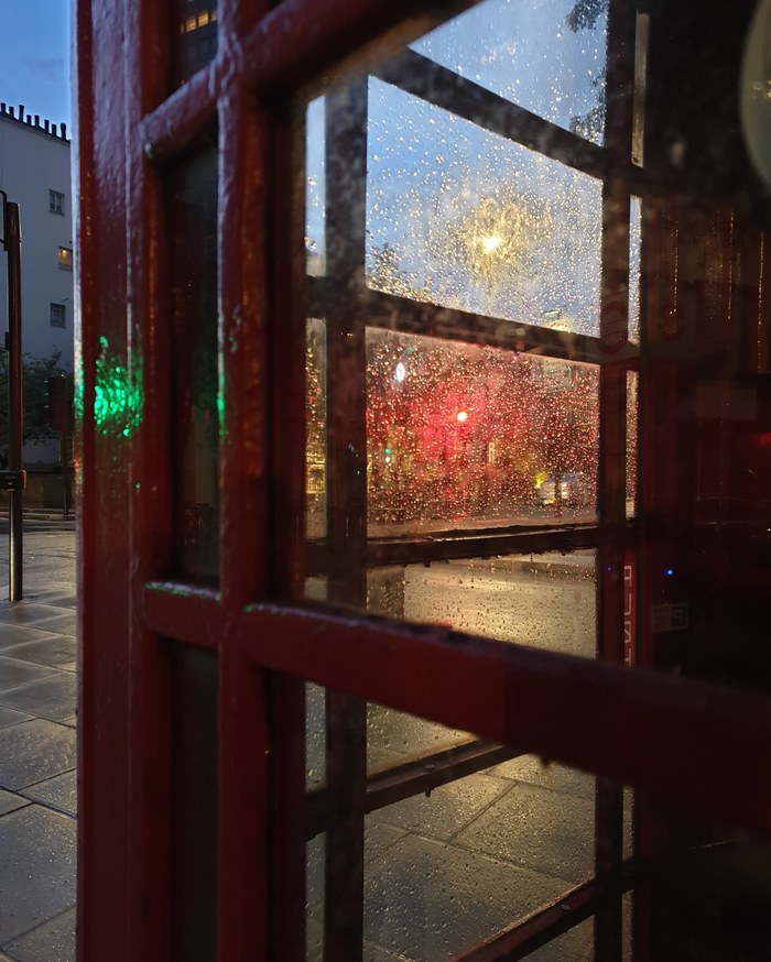 After rain - My, English language, London, Phone station, Mobile photography, Rain