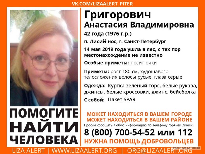 The mysterious disappearance of a woman in the village of Lisiy nos St. Petersburg baffled the search teams of Lisa Alert. - My, Search, Lisa Alert, Missing person