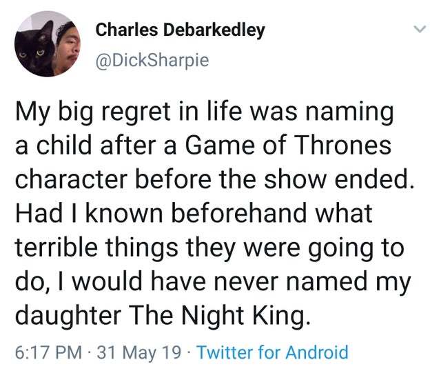 Don't name children after Game of Thrones characters - Game of Thrones, Twitter, Reddit, Not a spoiler, Translation