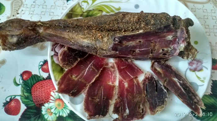 Jamon basturma from turkey - My, Turkey, Jamon, Basturma, Food, Meat, Did not work out, Experiment, Longpost