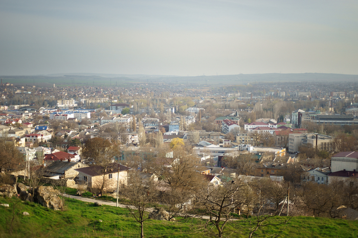 Kerch, view of the city center from the Mithridates stairs, 2019 - My, Kerch, The photo, Landscape, Morning, Vintage