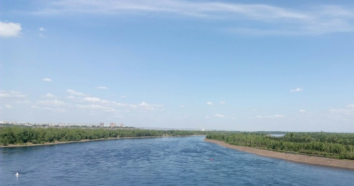 Yenisei. Two banks - My, Yenisei, , Shore