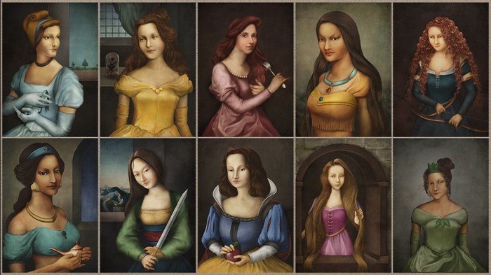 Disney Renaissance Princesses - 10 portraits - Walt disney company, Artist, Disney princesses, Portrait, Middle Ages, Longpost, Renaissance