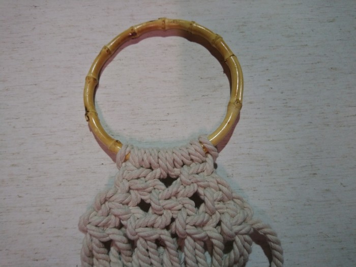 How to start weaving macrame. - My, , Macrame, , , String bag, , Video