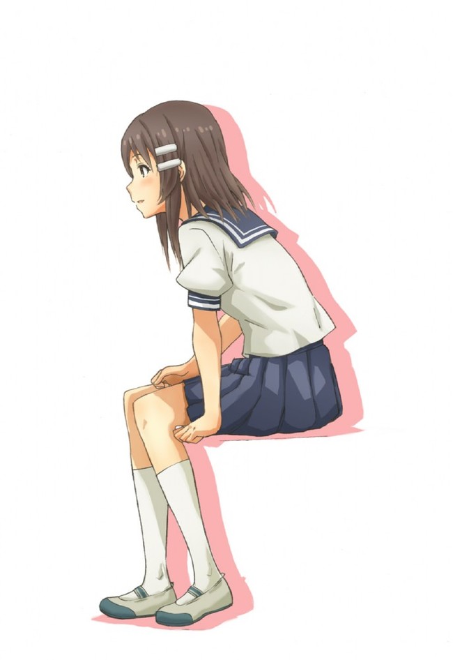 Anime girl leaning forward