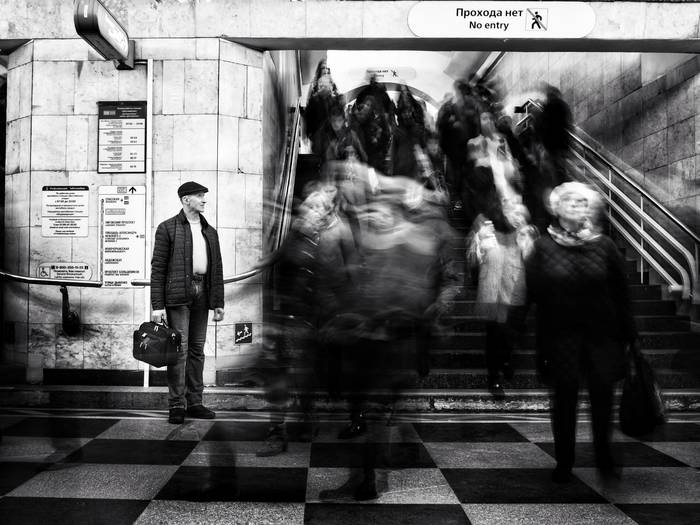 In a haunted dungeon - My, The photo, Black and white, Metro, Saint Petersburg, , Olympus, Street photography