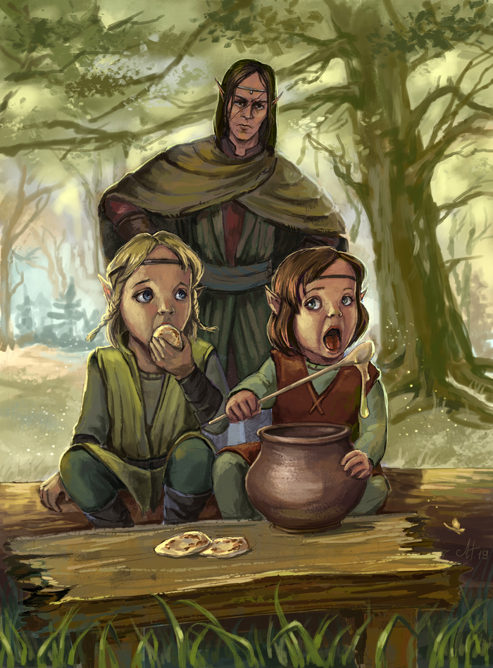 Honey is not a toy for children - My, Witcher, The Witcher 3: Wild Hunt, Elves, , Art, Fan art