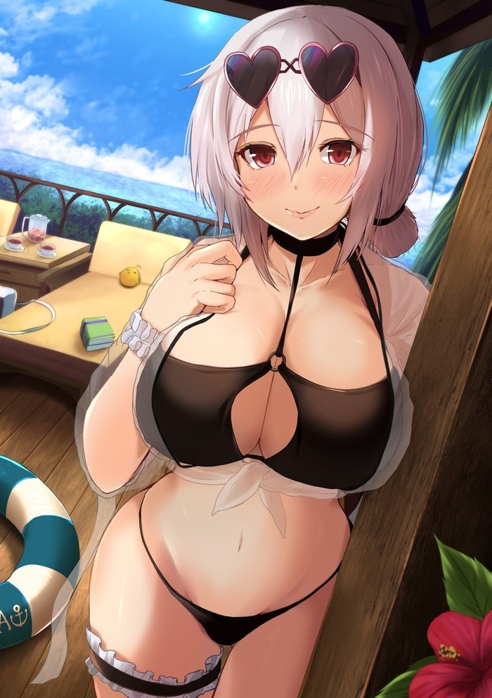 Sirius - NSFW, Azur lane, Sirius, Sugoi dekai, Anime art, Summer, Swimsuit, Anime, Art