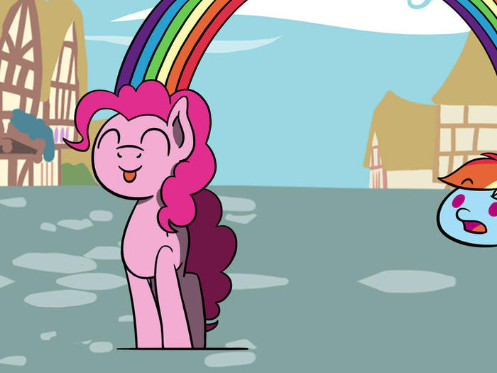 At the end of a Rainbow - My little pony, PonyArt, Pinkie pie, Rainbow dash, Flutterluv