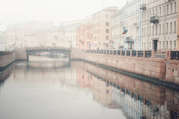 Saint Petersburg in the fog - My, The photo, Town, Saint Petersburg, Fog, Embankment, Olympus