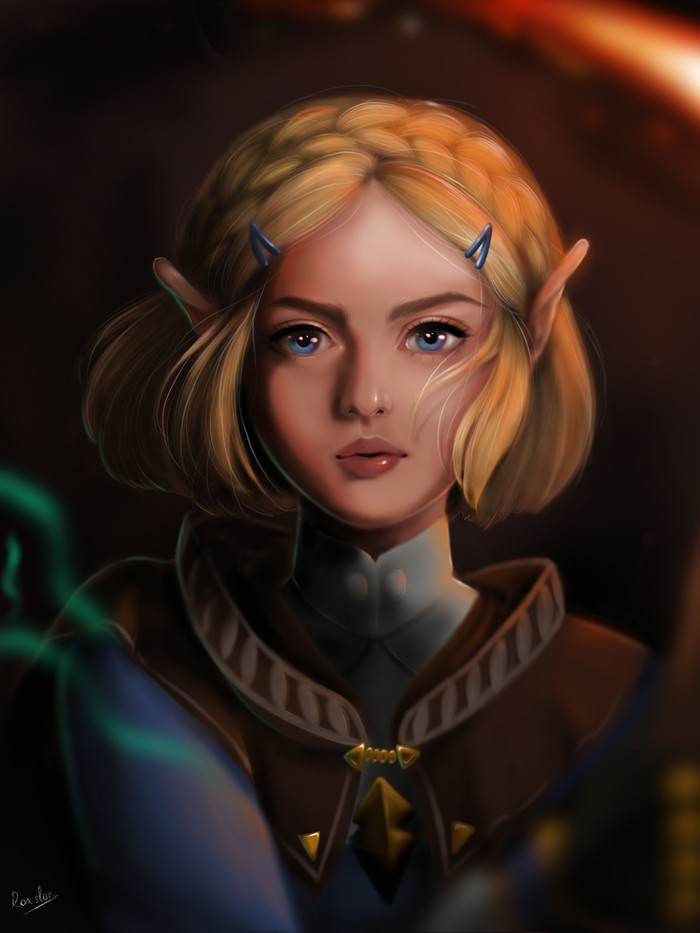 Зельда - Моё, The Legend of Zelda, Игры, Рисунок, Princess Zelda, Девушки, Фэнтези, Цифровой рисунок, Procreate