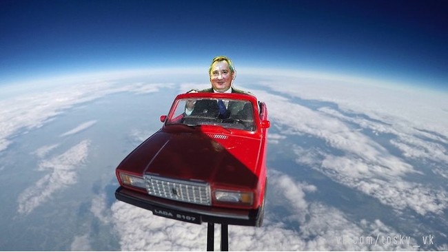 Cardboard Rogozin flew into space - Elon Musk, Dmitry Rogozin, Space, How do you like Elon Musk