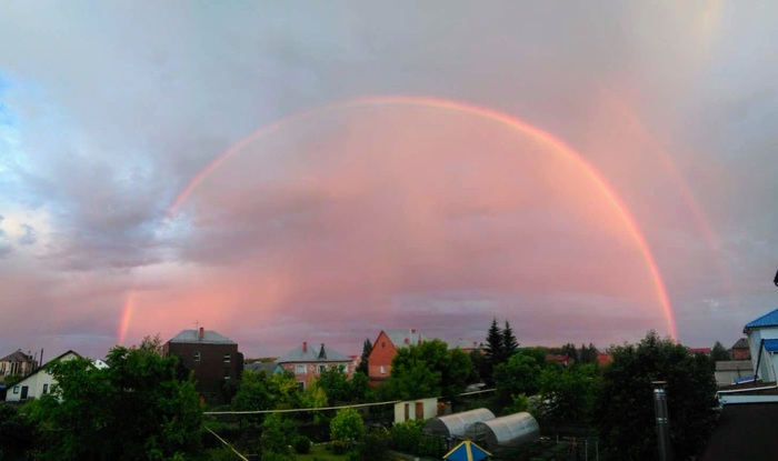 Rainbow in Omsk - My, Rainbow, Omsk, Sky, Панорама