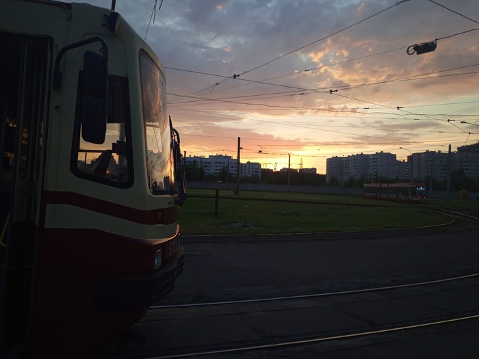 Evening at the end - My, Tram, Terminus, Evening, Sunset