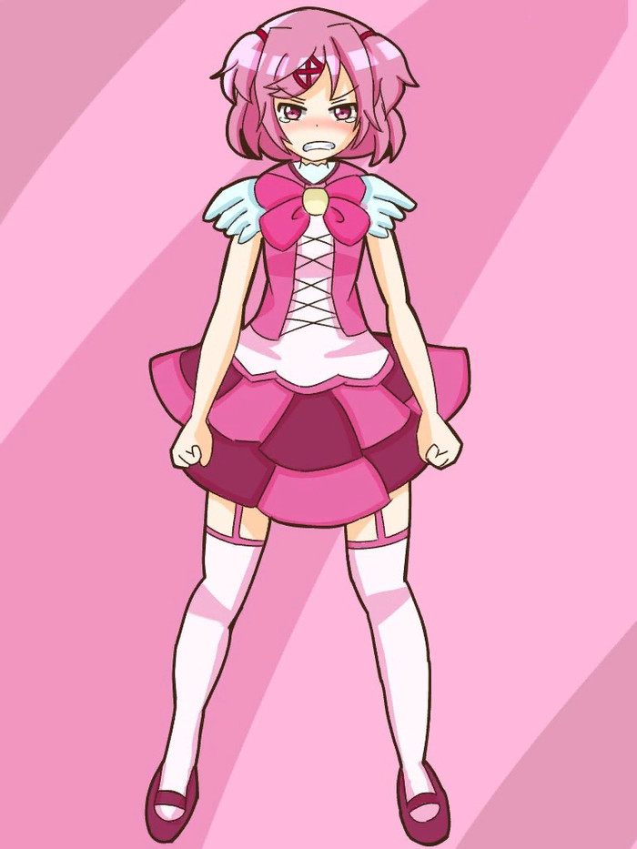 I'm not cute - Doki Doki Literature Club, Lobotomy Corporation, Crossover, Anime art, Natsuki, Visual novel