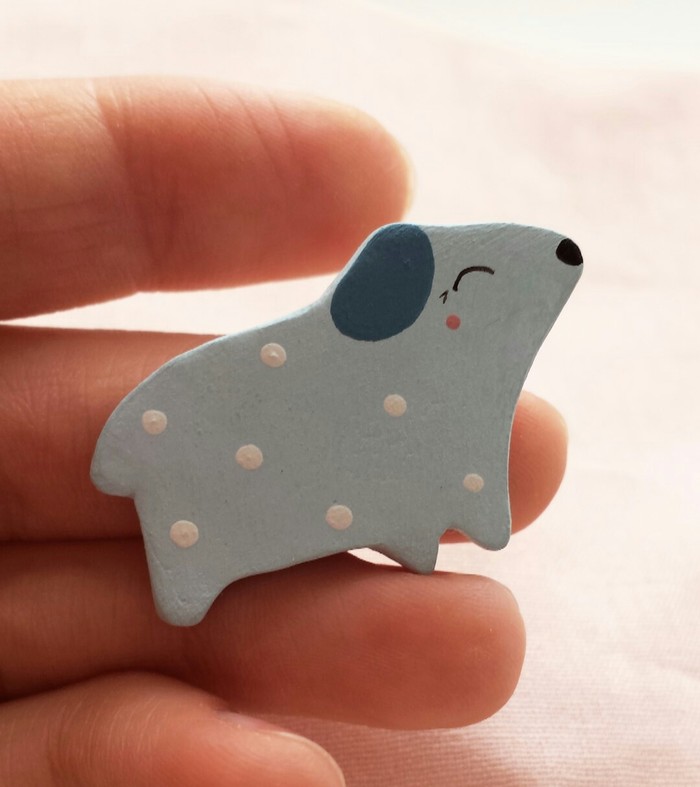 Brooch - My, Ceramics, Clay, Handmade, Creation, Brooch, Painting