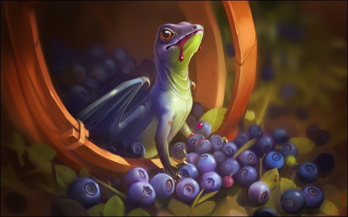 blueberry horror - Art, The Dragon, Gaudibuendia, Blueberry