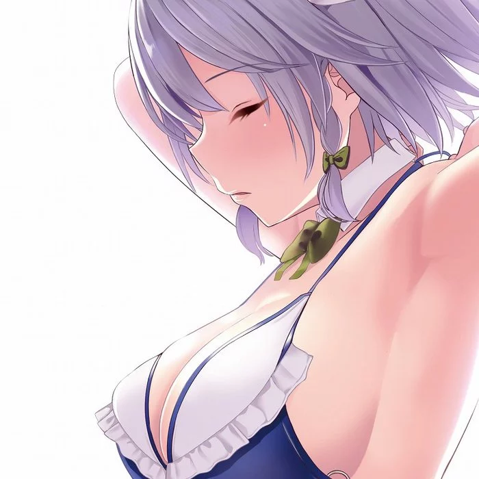 Izayoi Sakuya - NSFW, Аниме, Anime Art, Touhou, Izayoi Sakuya, Amisu, Купальник