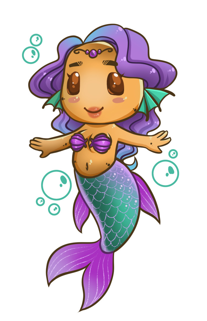 Mermaid Cookie - My, Cookie, Mermaid, Mascot, Digital drawing, Drawing on a tablet, Drawing, Procreate