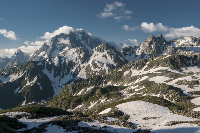 Пшиш (3790 м) и Дорбун-Кая (3145 м) - Моё, Горы, Пейзаж, Начинающий фотограф, Фотография, Природа, Туризм, Архыз, Sony