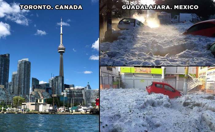 Global warming? - Mexico, Canada, Weather, Global warming, Hail, The photo
