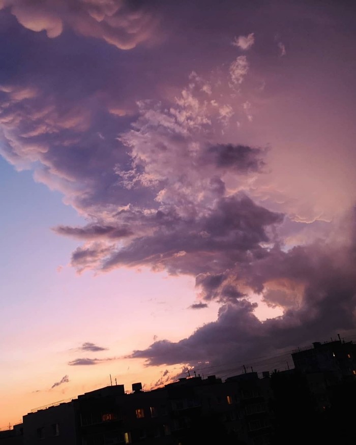 Zakatnoye - My, The photo, Thunderstorm, Huawei p20 PRO, Huawei, Sunset, Nature, Moscow, Longpost
