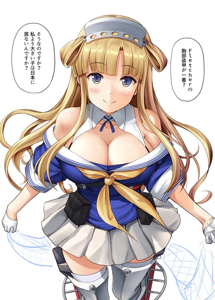 Fletcher (Artist: Ichikawa Feesu) - Kantai collection, Anime, Anime art, Fletcher, Boobs