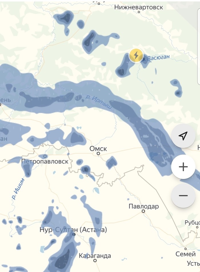 Even a cloud bypasses Omsk. - My, Yandex Weather, Omsk