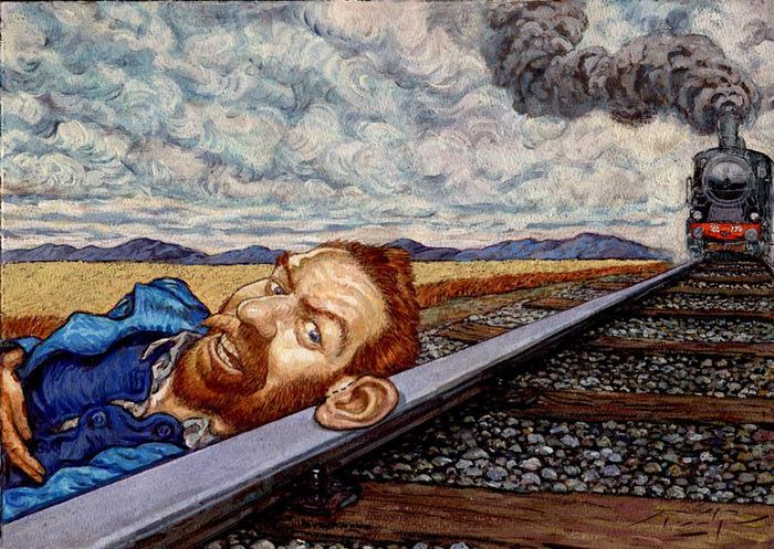 Vincent - van Gogh, A train, Caricature, Radically