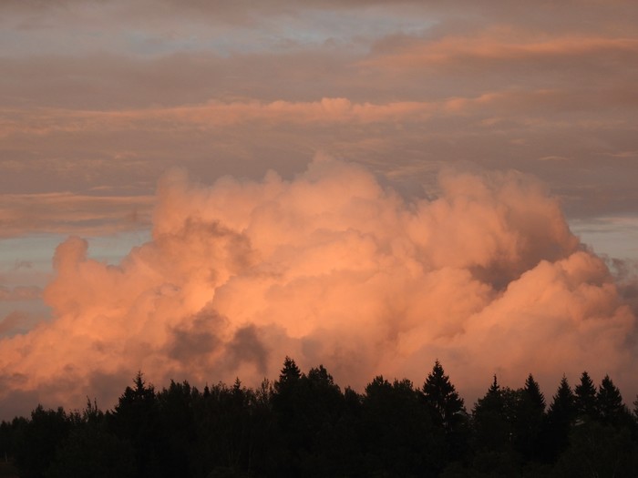 350 meters - My, Height, Clouds, Sunset, Longpost