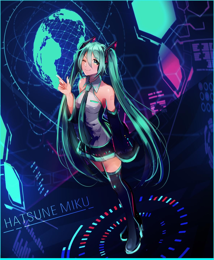  Hatsune Miku, ,  , , Vocaloid, Anime Art