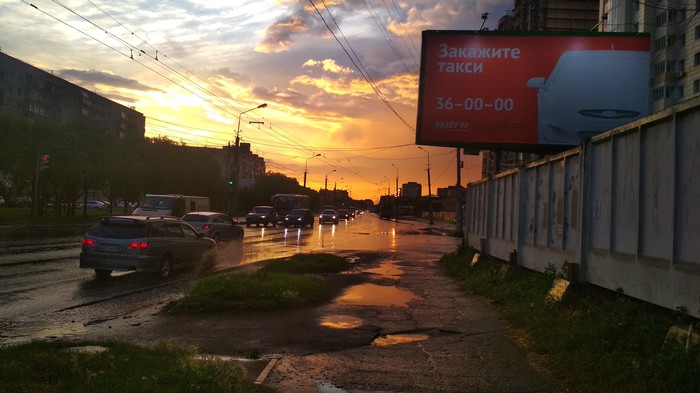 After the rain - My, The photo, Omsk, Rain, Sunset, Longpost