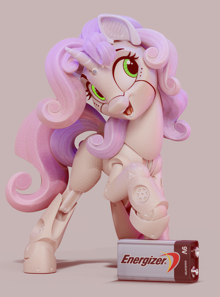 Sweetie Bot - My little pony, Sweetie belle, Sweetie Bot, Energizer, Battery, 3D modeling, 3D model, V747