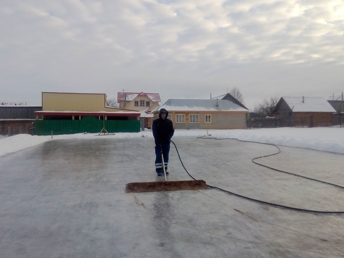Мужик Огород, Каток, Лед, Дети, Хоккей, Длиннопост