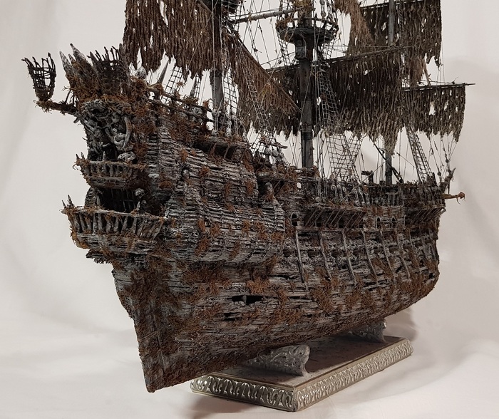 Continuation of the construction of the model of the ship Flying Dutchman from the garbage. part 5 - My, Flying Dutchman, With your own hands, Ship modeling, Pirates of the Caribbean, Longpost