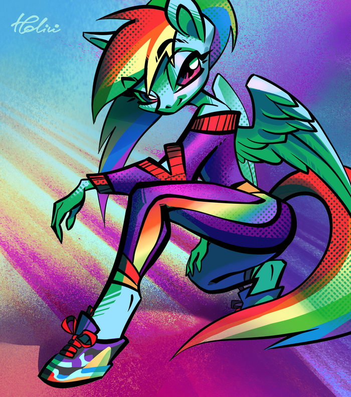 Sports Dash - My little pony, Rainbow dash, Anthro, Holivi