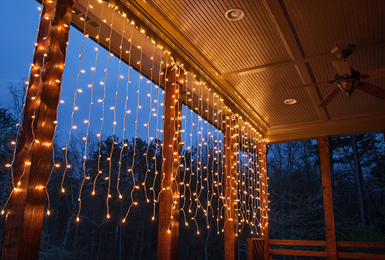 How to hang a play light curtain garland. - My, Garland, Curtain, Light, LEDs, , Lighting design, Veranda, Longpost