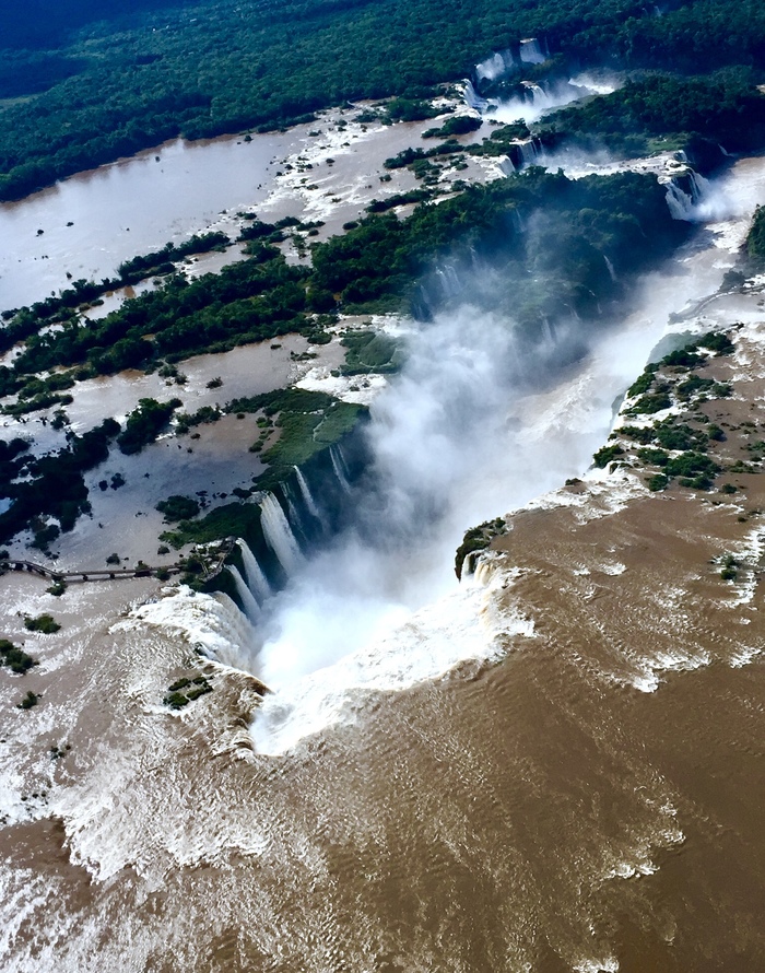 Iguazu Falls - My, Argentina, Brazil, Iguazu Falls, Waterfall, Water, Travels, View from above, South America