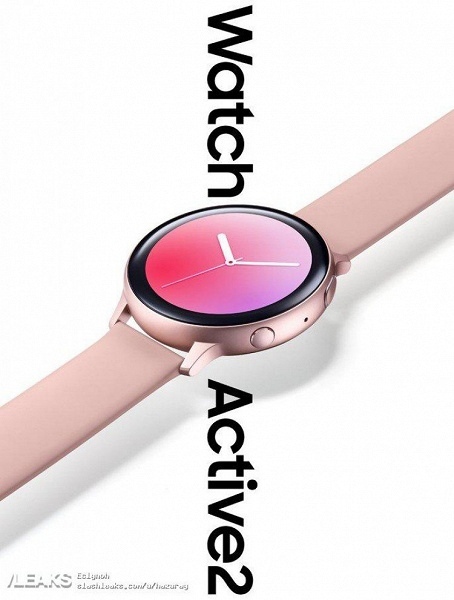Smart watch Samsung Galaxy Watch Active 2 flaunts on the official render This time the strap is silicone, not leather - Android, Wrist Watch, Smart watch, Clock
