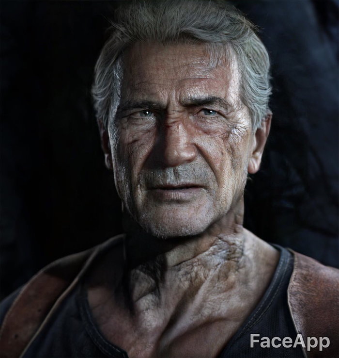 Aged video game characters - Faceapp, Old age, Computer games, Longpost, Characters (edit), Blaskowitz, , Lara Croft, Max payne, Nathan Drake