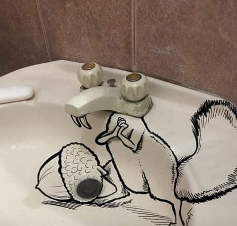 Scrat - , Squirrel, ice Age, Sink, Pareidolia