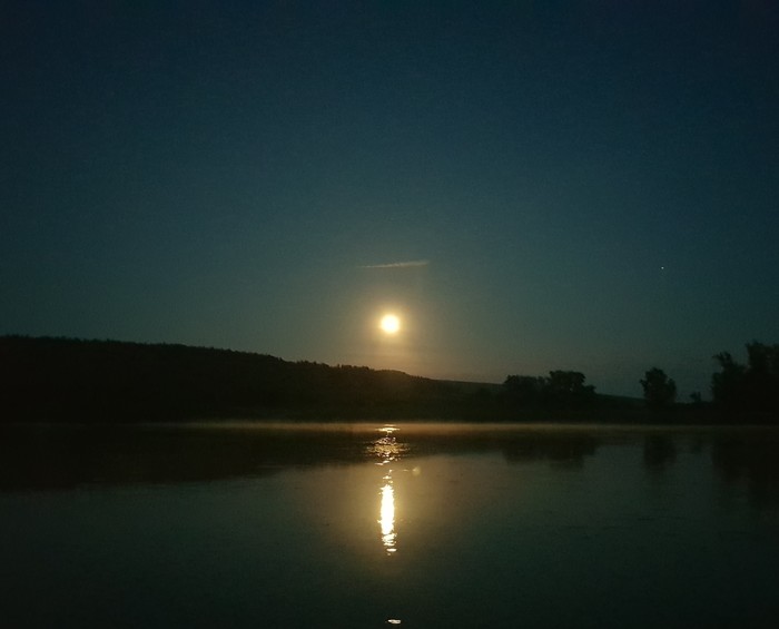 Moonlight - moon, River, Summer, Full moon