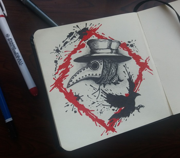 Быстрый набросок в стиле трэш полька.