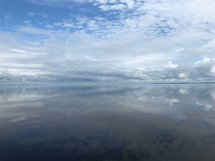 Lake Lacha, Arkhangelsk region - My, Lake, Arkhangelsk region, Mirror, Sky, I would be in the sky, , Tag