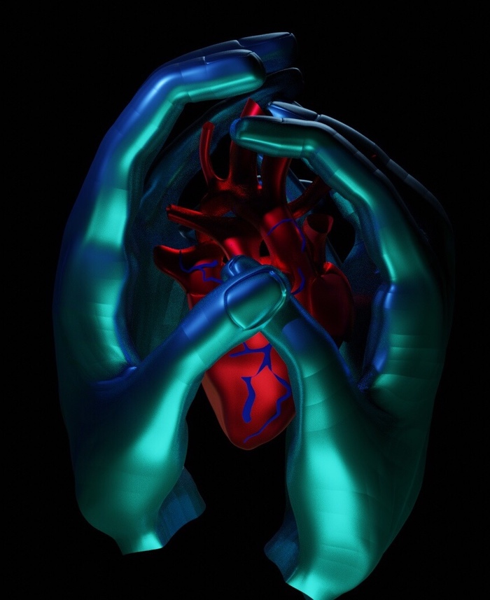 Take care of your loved ones! - Blender, Art, Abstraction, Arms, Heart, 3D modeling, My