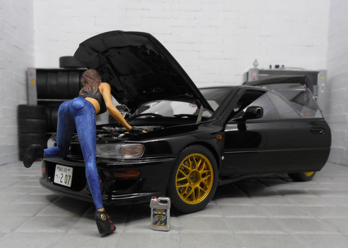 Does your Subaru eat oil? - My, Subaru, Diorama, Miniature, 