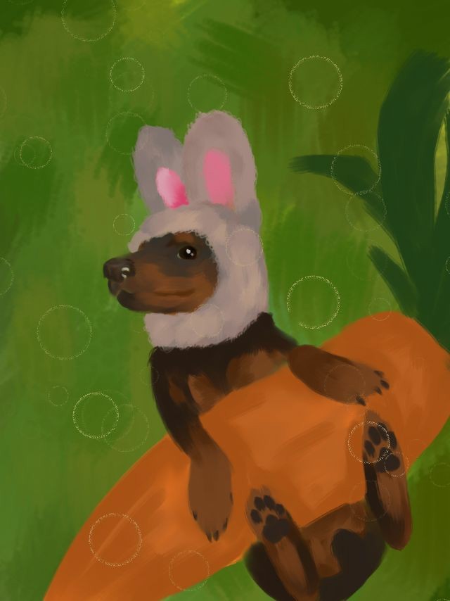 The artist is from the word bad - My, Pinscher, Drawing, Krita, Hare